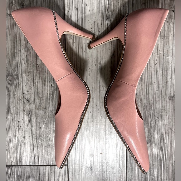 COACH Waverly 85 Pumps in Leather - Light Rose | Dressy Bling Rhinestone Classic - Picture 11 of 14